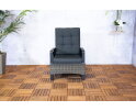 Luxury lounge stoel Princess  verstelbaar Wicker - Grijs