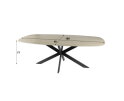 Eettafel Romano Deens ovaal travertin keramiek 180 cm - Beige