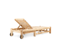 Barney Teak Sunlounger met Wielen