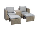 Loungeset Cancun 5-delig modulair - PE Wicker & Staal - Tuinset