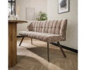 Eetkamerbank Raster - Hoven champagne - bruin metaal - 180x58x81 cm