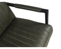 HSM Collection-Eetkamerstoel Texas Met Arm S/2-55x50x85-Groen/Zwart-Leder/Metaal