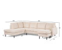3 seater corner left, fabric Lincoln 03, RIB460 beige
