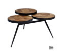 Ronde salontafel Triple-disk mangohout