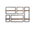 Wandschap Carve set/5 - Massief acacia bruin