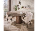 Eettafel Jade rond acaciahout &Oslash;130x77 cm - Bruin - Japandi
