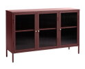 Dressoir Bronco metaal glas 132 cm - Rood