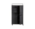 Black Beauty Kast Op Wielen Metaal Zwart - BePureHome