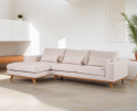 3 seater corner left, fabric Grande 03, G460 beige