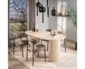 Eettafel Arch travertin keramiek ovaal 180x90 cm  - Beige - Japandi