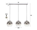 Hanglamp 3L bubble shaded - Oud zilver