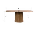 Eettafel Wave Deens ovaal kolompoot mangohout 180x90 cm - Zandkleur