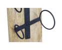 Hangend wijnrek 4 flessen - 20x14x65 - Naturel/zwart - Mangohout/metaal