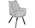 Eetkamerstoel Felien met armleuning Chenille - Beige