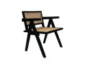 Fauteuil  - 58x60x79 - Zwart/naturel - Mahonie/rotan