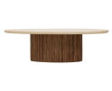 DTP home Lagoon salontafel organisch teakhout en Mortex naturel / beige - 120 x 75 x 35 cm