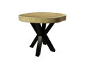 Tafel rond munggur  - 80x80x76 - Naturel/zwart - Massief munggurhout/metaal