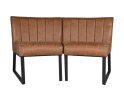 HSM Collection-Eetkamerbank Texas-68x55x88-Cognac/Zwart-Leder/Metaal