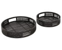 Tray Algarve round BLACK, set of 2 - ORDER by 2 pcs,7x&Oslash;30 cm / 7x&Oslash;40 cm, Bamboo black