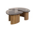 Salontafel Tinto organisch glas set van 2 - Brons glas