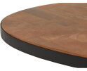 Eettafel Mangohout visgraat ovaal met metalen rand 240x105 cm | Meubelplaats