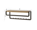 Kapstok 8 haken roede en hoedenplank Luno - Drift Brown Powdercoated