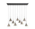 Hanglamp 5+4 tapse kap glas (G9) - Smoke grey glas