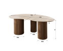 Eettafel Kuho organisch travertin keramiek 215x120 cm - Japandi