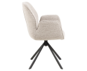 HSM Collection-Eetkamerstoel Nora + Armleuning-91x61x59-Zand/Zwart-Stof/Metaal