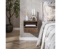 Nachtkastje 1L open vak Carve - Massief acacia drift brown