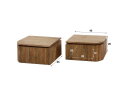 Nachtkastje wave set van 2 L+R mangohout - Zandkleur