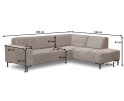 Hoekbank Riva Taupe - Glow 6 &ndash; Ottomane Rechts &ndash; 262x195 cm