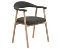 HSM Collection-Eetkamerstoel Ella Met Arm S/2-56x54x76-Grijs/White Wash-Stof/Eiken