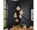 Hanglamp Philip mix 5-lichts - Amberkleurig glas