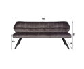 Eetkamerbank Raster Velvet - Antraciet - 180x58x81 cm