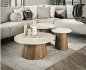 Salontafel set/3 Romano tapse poot - Ceramic travertine