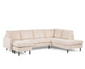 3 seater corner right, fabric Lincoln 03, RIB460 beige
