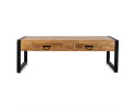 Salontafel mango metaal met 2 lades 120x60x45 cm