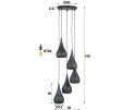 Hanglamp Punch 5 lampen | Ray