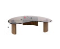 Salontafel Tinto organisch glas 130x99x35 cm - Brons glas