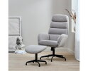 Fauteuil sifton met voetenbank Boucle - Taupe