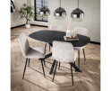 Eettafel Marquina Deens ovaal melamine 150x90 cm - marmerlook 3D