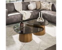 Salontafel set/2 driehoekig Tinto - Bronze glass