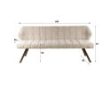 Eetkamerbank Raster - Hoven zand - bruin metaal - 180x58x81 cm