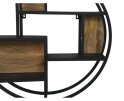 Wand decoratierek rond - Ø75x16 - Naturel/zwart - Mangohout/metaal