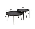 Salontafel Vera Set van 2 Metallic rond - Zwart