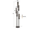 Vloerlamp 5L getrapt tube mesh - Artic zwart