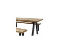 BOSCO DINING BENCH SET (000314) / ALU POWDER COATED BLACK / WOOD ACACIA LIGHT TEAK LOOK