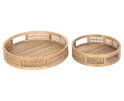 Tray Algarve round NATURAL, set of 2 - ORDER by 2 pcs,7x&Oslash;30 cm / 7x&Oslash;40 cm, Bamboo natural