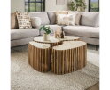 Salontafel Nuovo set van 3 organisch travertin keramiek - Beige